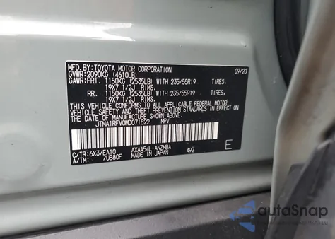 2021 Toyota Rav4 Xle Premium from USA, damaged, VIN JTMA1RFV0MD071822
